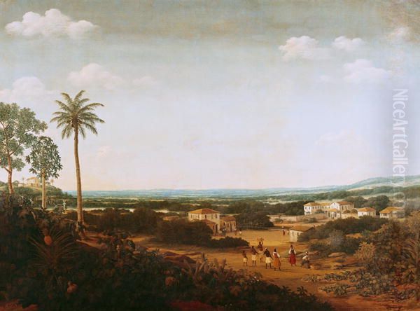 House of a portuguese nobleman Oil Painting by Frans Post