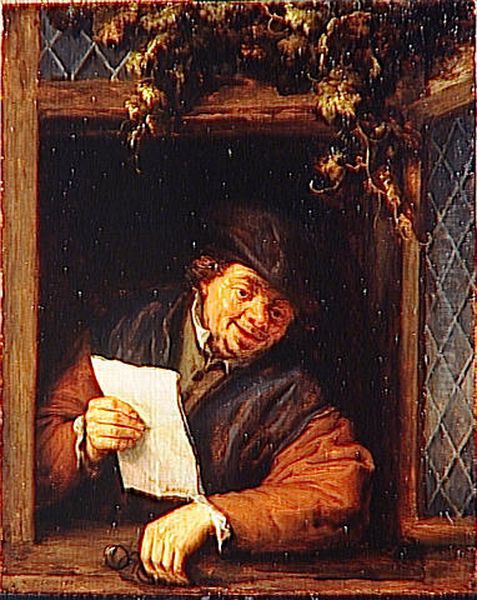 A Reader in a Window Oil Painting by Adriaen van Ostade