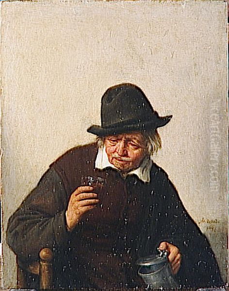 A Drinker with a Glass and Jug Oil Painting by Adriaen van Ostade