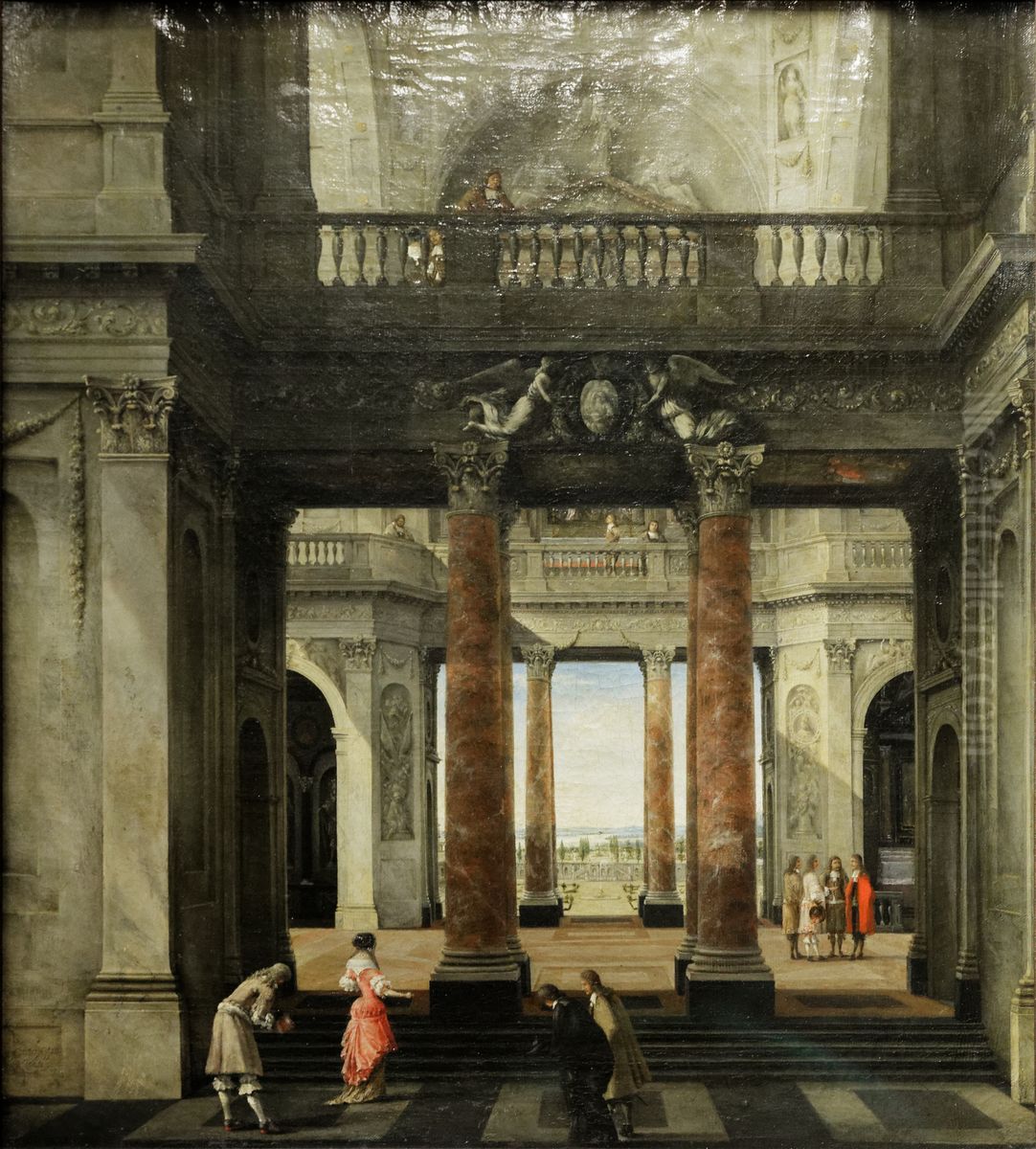 Vestibule of a Palace Oil Painting by Isaak van Nickelen
