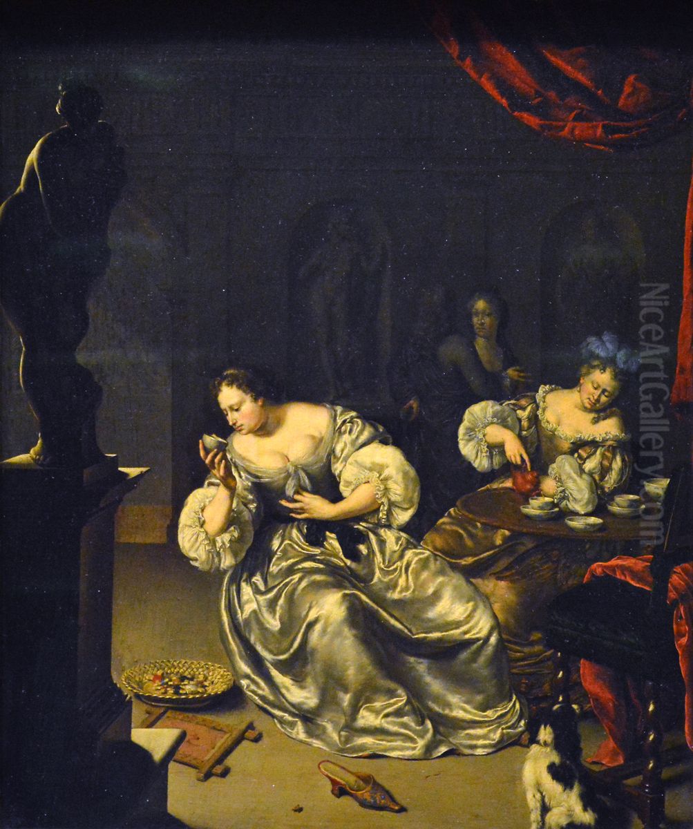 Le The Oil Painting by Willem Van Mieris Leiden