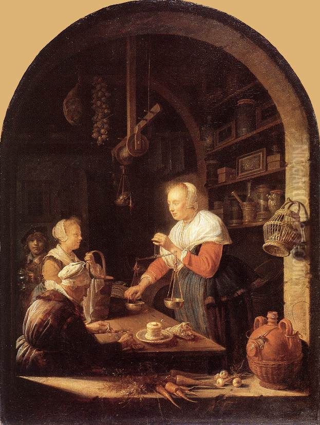The Grocer's Shop Oil Painting by Gerrit Dou