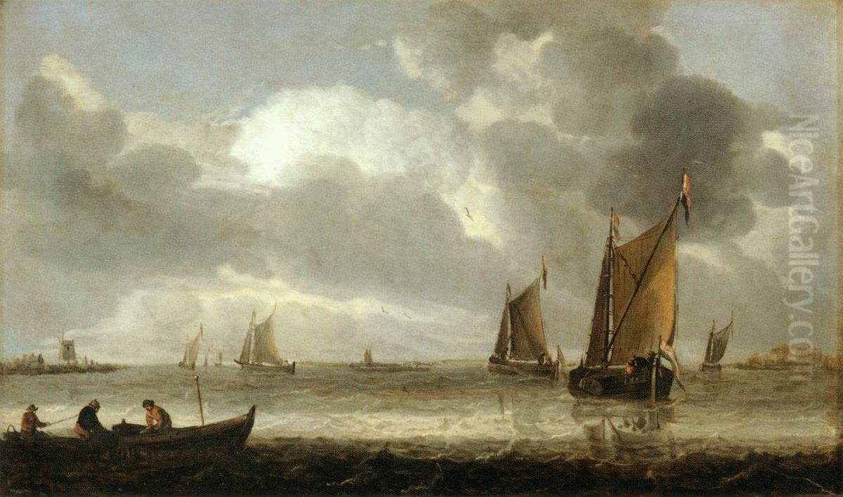 The Silver Seascape Oil Painting by Abraham Van Beijeren