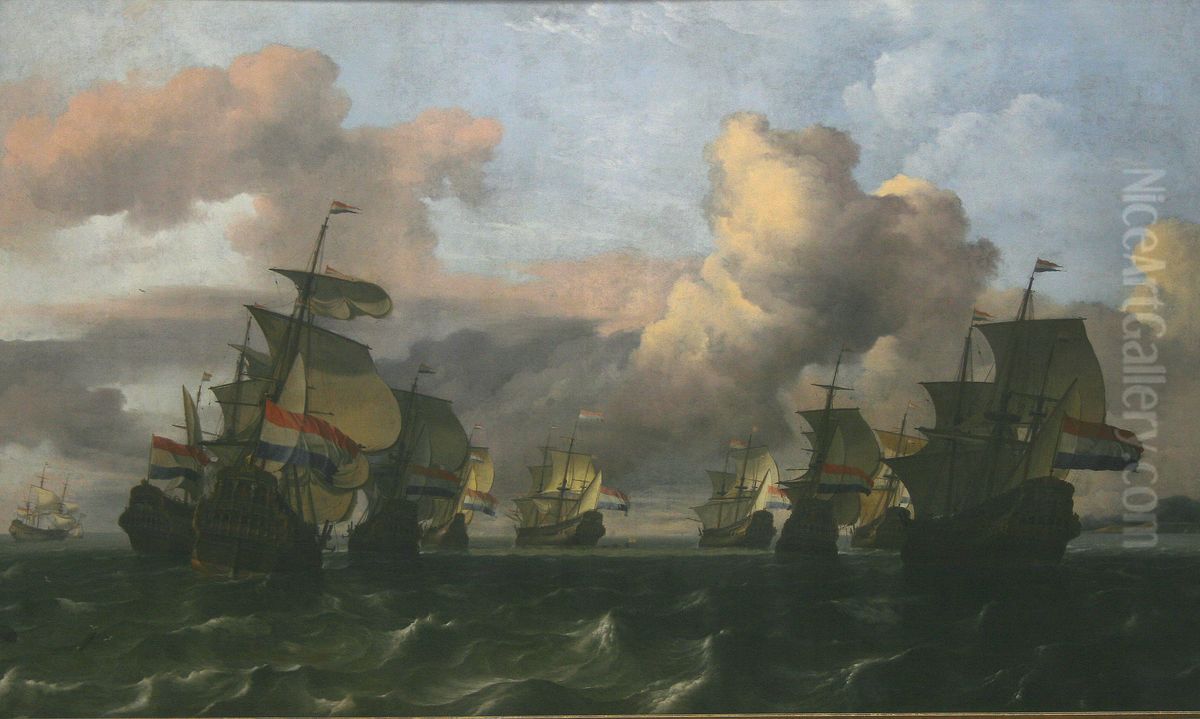 Dutch Fleet of the West India Company Oil Painting by Ludolf Bakhuizen