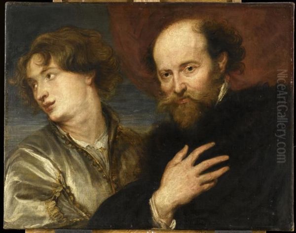 Portrait de Rubens et Van Dyck Oil Painting by Sir Anthony Van Dyck