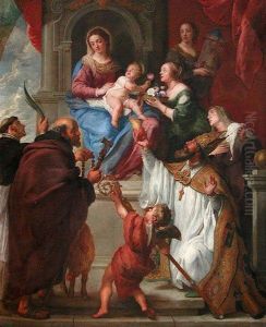 The Virgin and Child with the Saints Dominic, Anthony, Augustine, Monica, Dorothea, and Barbara