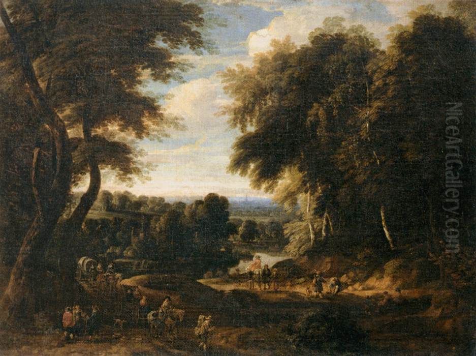 Edge of a Wood Oil Painting by Jacques d'Arthois