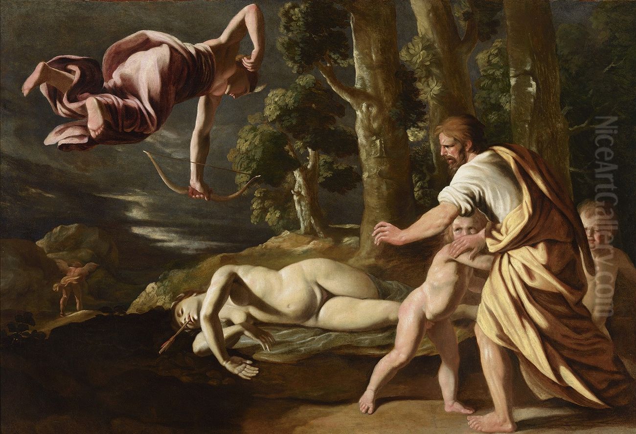 The Death of Chione Oil Painting by Nicolas Poussin