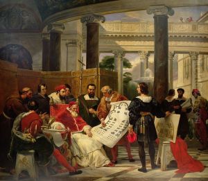 Jules II ordonnant les travaux du Vatican et de Saint-Pierre a Bramante, Michel-Ange et Raphael