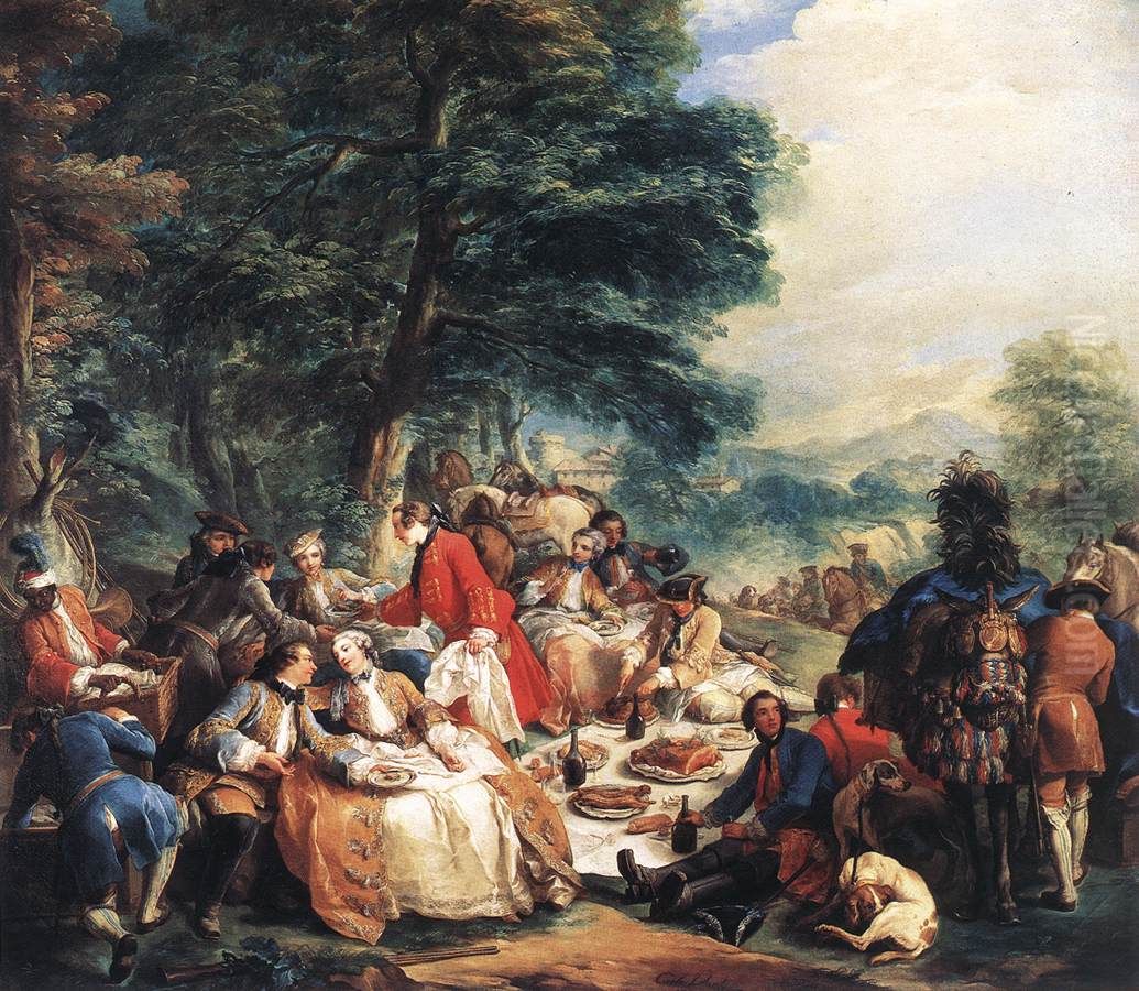 Halt During the Hunt Oil Painting by Charles-Andre van Loo