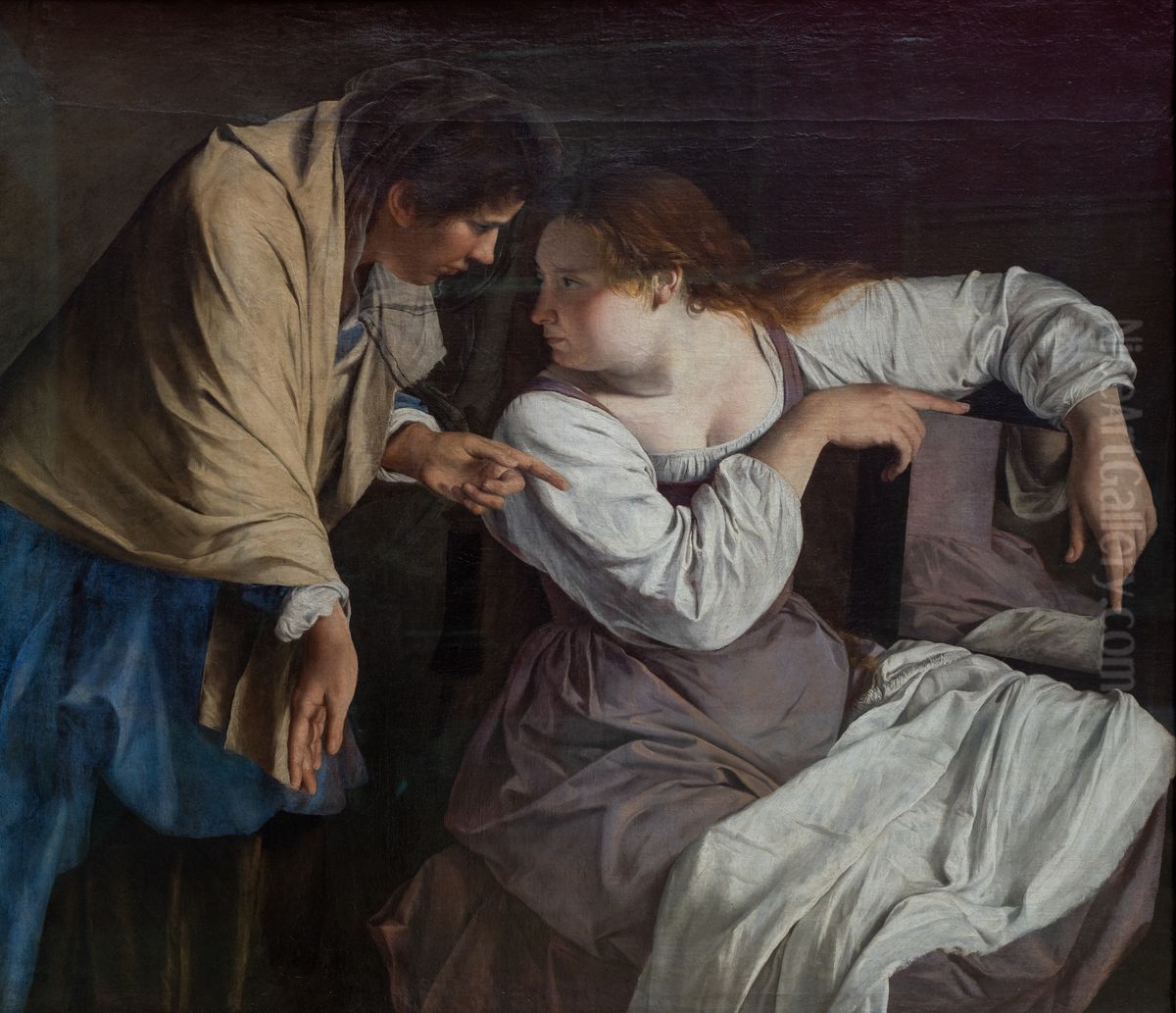 Martha reproving her sister Mary Oil Painting by Orazio Gentileschi