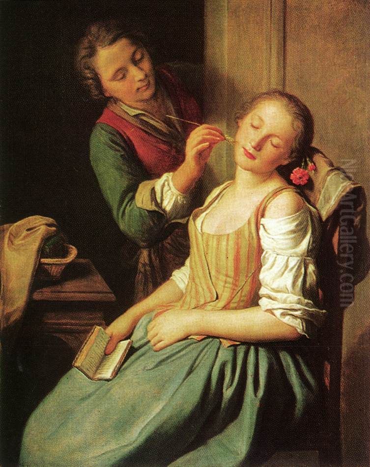 Sleeping Girl Oil Painting by Pietro Rotari