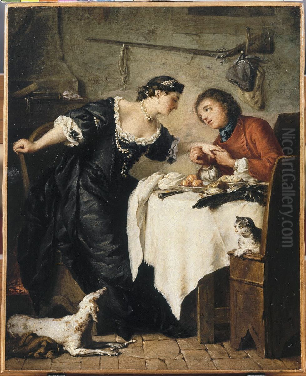 La Faucon. D'apres un conte de Jean de la Fontaine Oil Painting by Pierre Subleyras