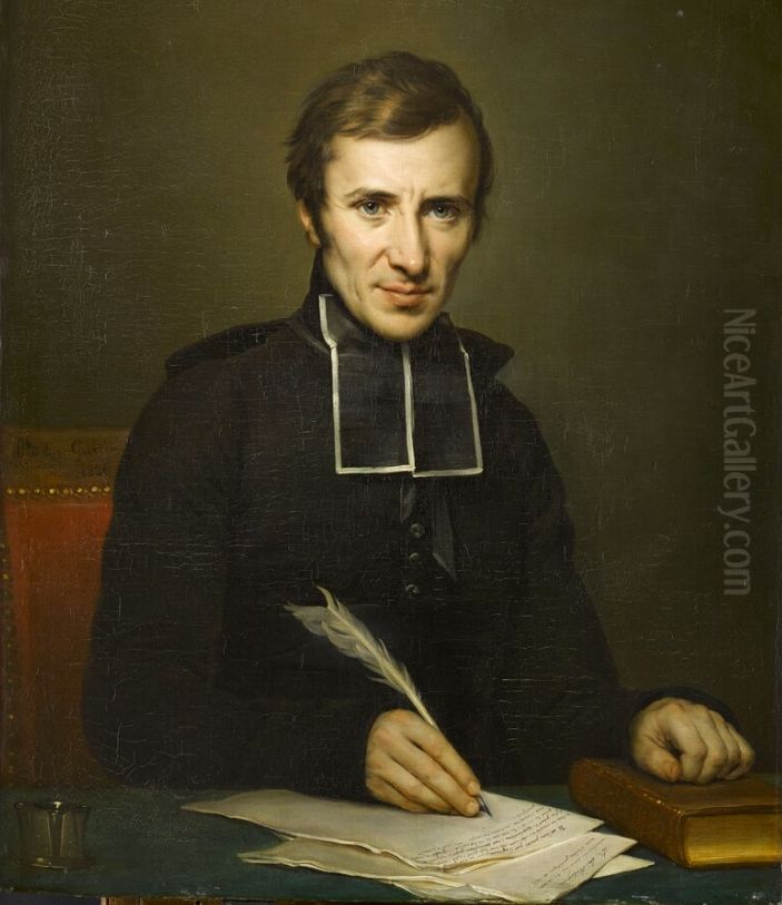 Felicite Robert de Lamennais Oil Painting by Jean-Baptiste Paulin Guerin