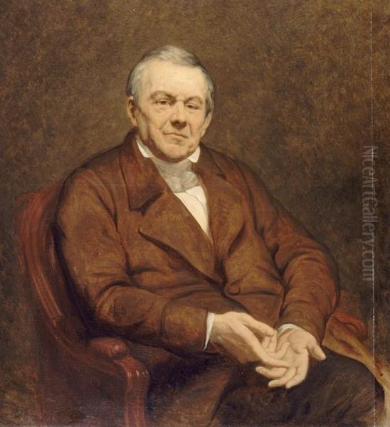 Abel-Francois Villemain (1790-1870) Oil Painting by Ary Scheffer