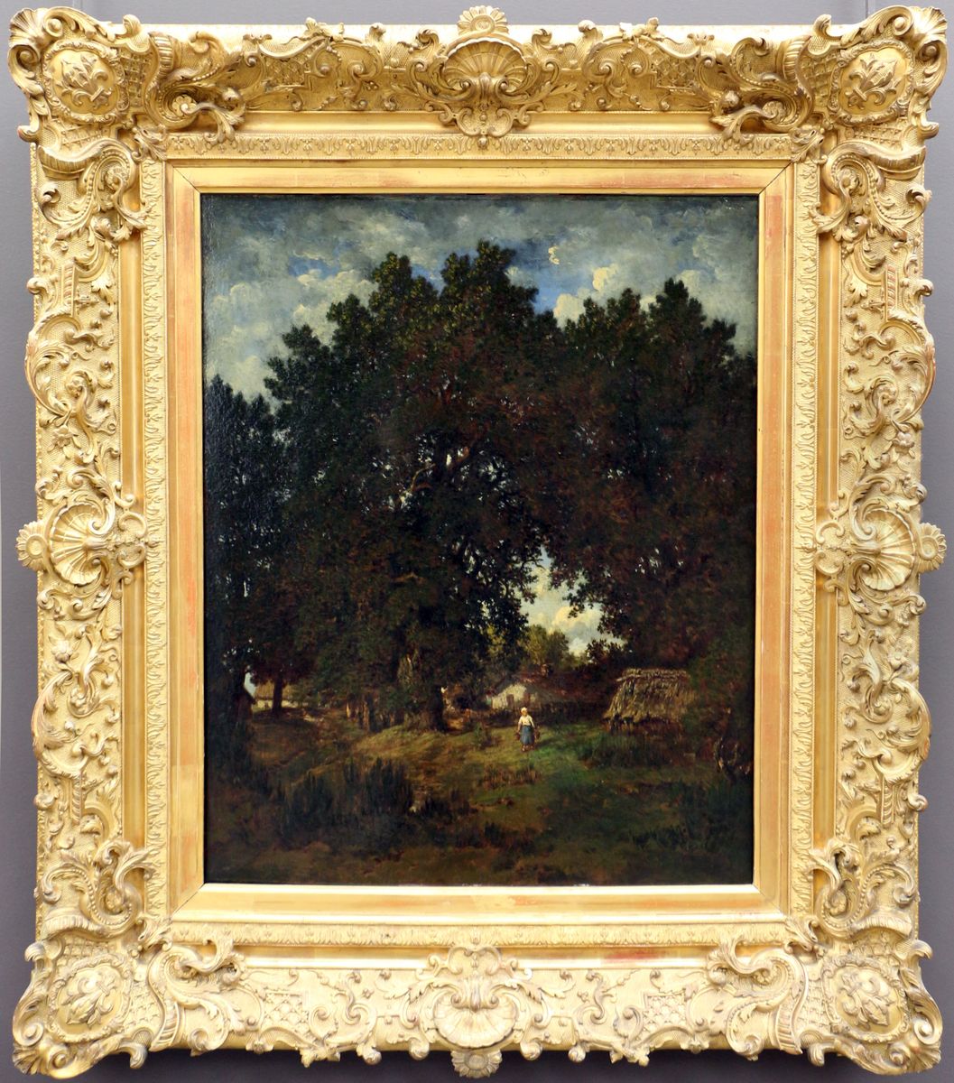 Village sous les arbres Oil Painting by Theodore Rousseau