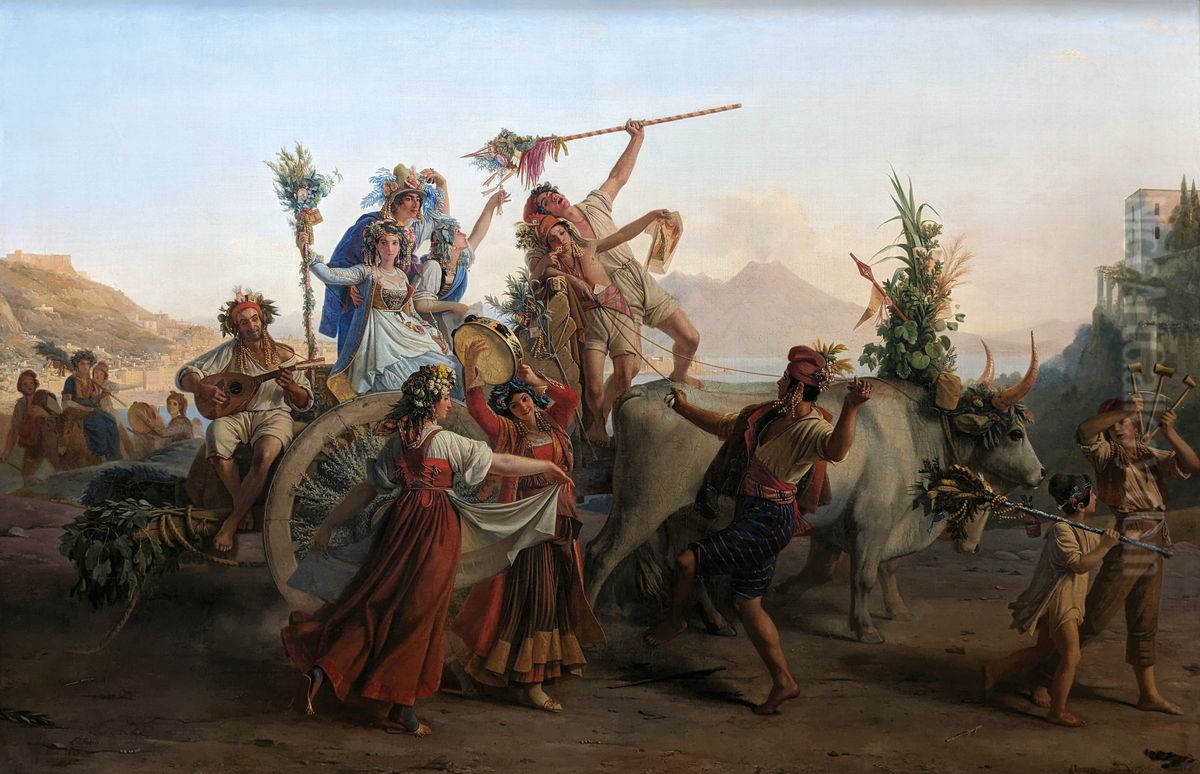 Le retour de la fete de la Madone de l'Arc, pres de Naples Oil Painting by Leopold Robert