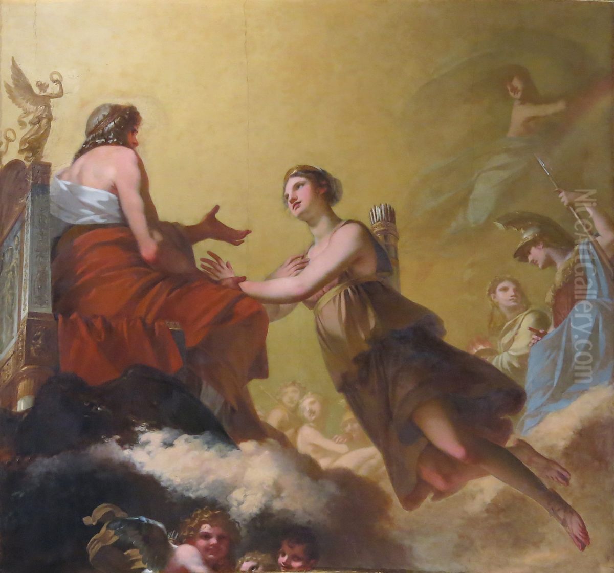 Diana fleht Jupiter an, sie nicht den Gesetzen der Ehe zu unterwerfen Oil Painting by Pierre-Paul Prud'hon