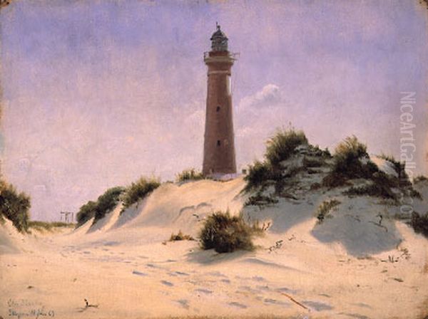 The Grey Lighthouse Oil Painting by Christian Vigilius Blache