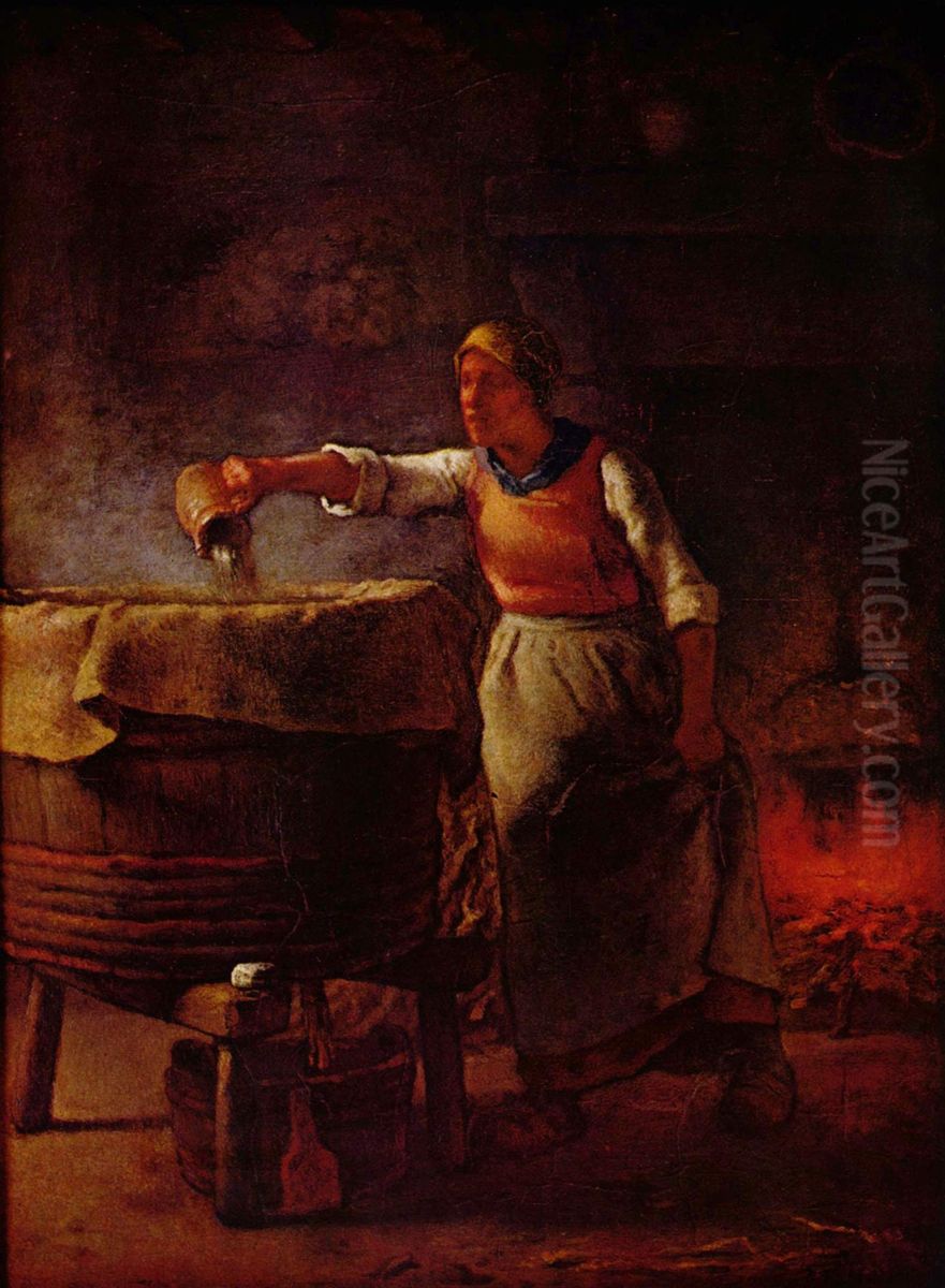 Wascherin Oil Painting by Jean-Francois Millet