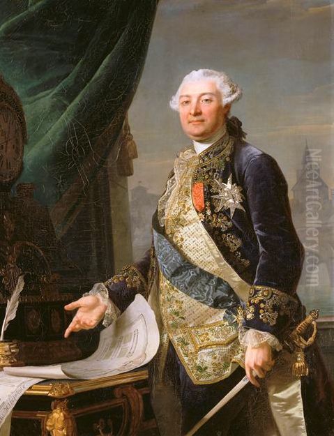 Portrait of Louis Auguste Le Tonnelier de Breteuil (1730-1807) Oil Painting by Francois-Guillaume Menageot
