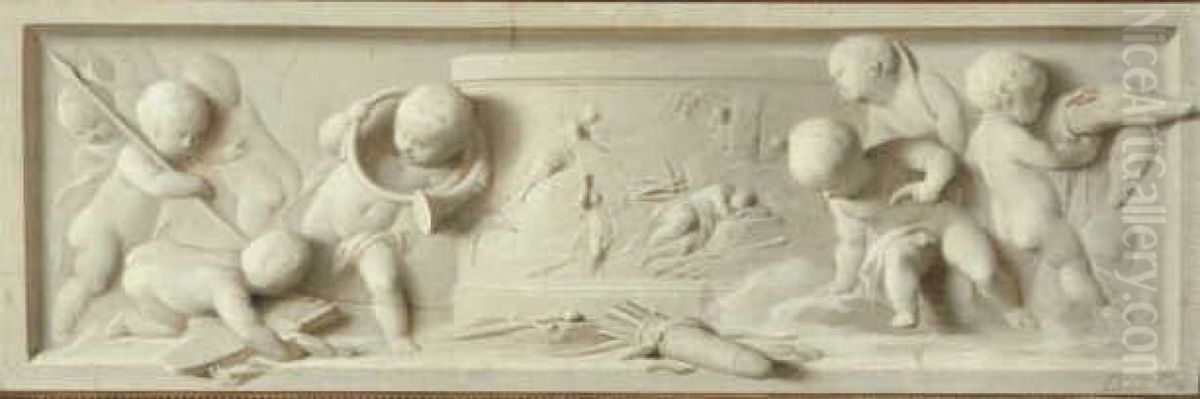 Kindertjes met jachtgerei Oil Painting by Jacob de Wit