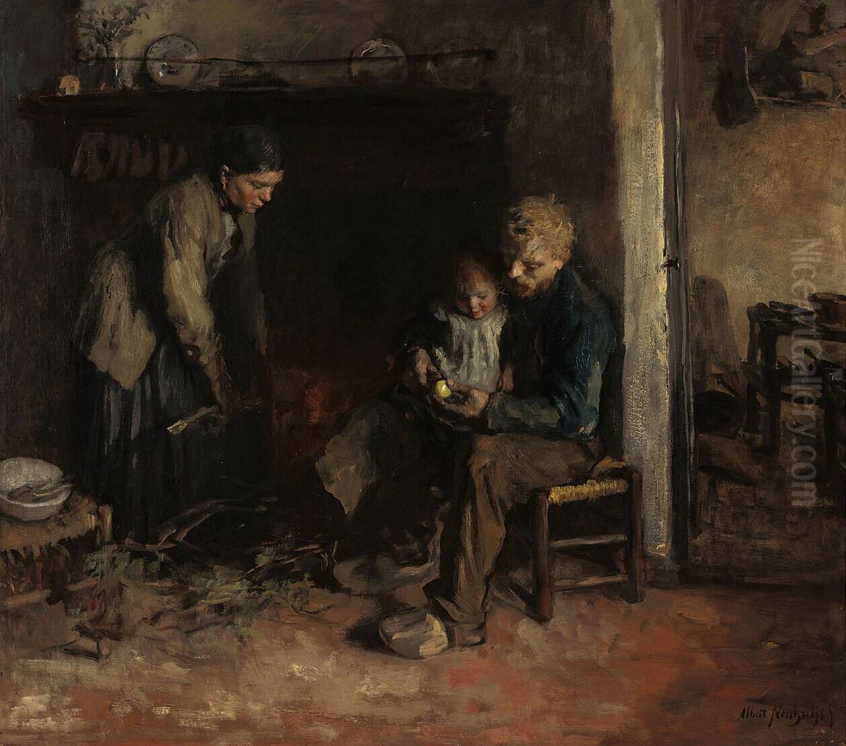 Working-class family Oil Painting by Albert Neuhuys