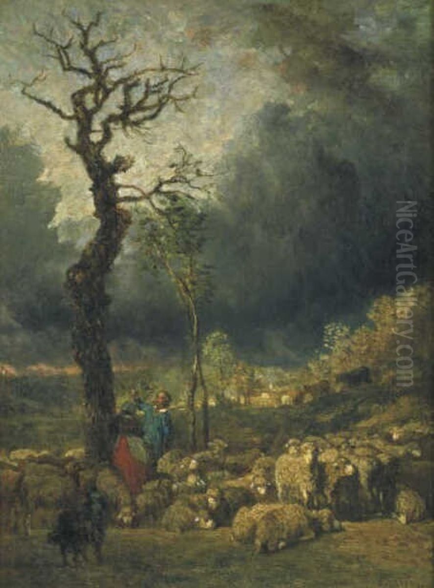 De storm Oil Painting by Constant Troyon
