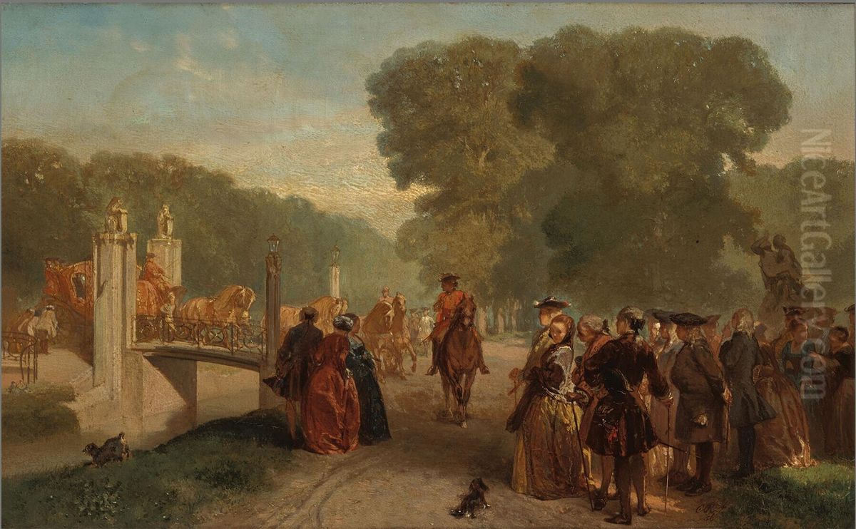 The departure Oil Painting by Charles Rochussen