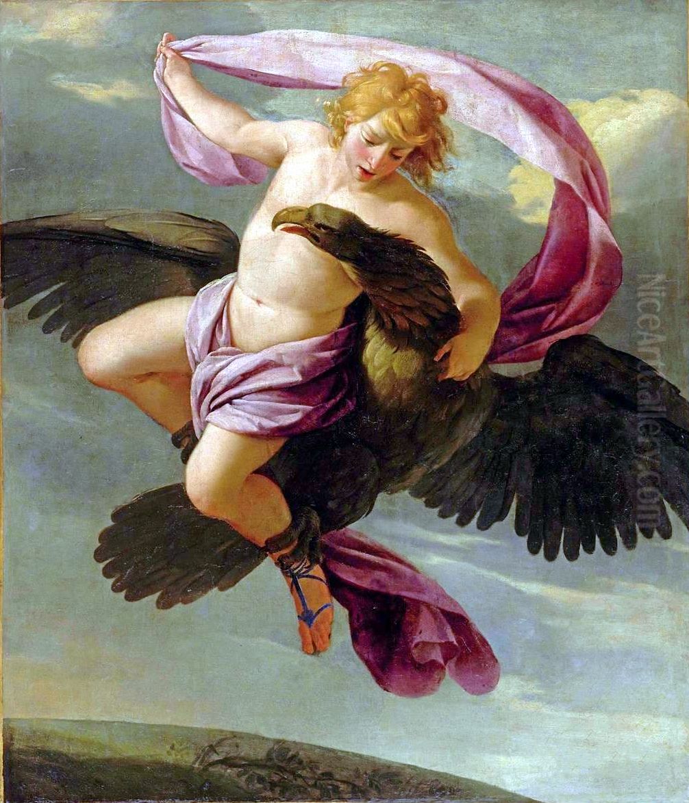Ganymede abducted by Jupiter Oil Painting by Eustache Le Sueur