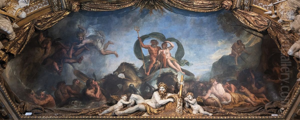 L'Eau ou Le Triomphe de Neptune et d'Amphitrite Oil Painting by Charles Le Brun