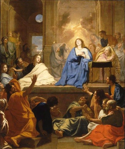 La descente du Saint Esprit Oil Painting by Charles Le Brun