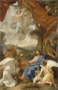 Le Christ au desert servi par les anges