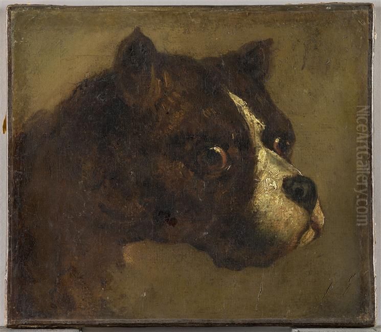 Tete de bouledogue Oil Painting by Theodore Gericault