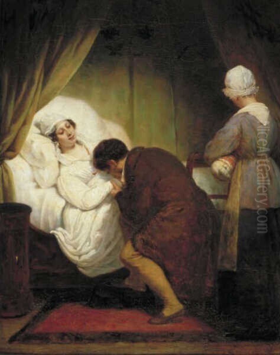 Het eerste kind Oil Painting by Hendrik Scheffer