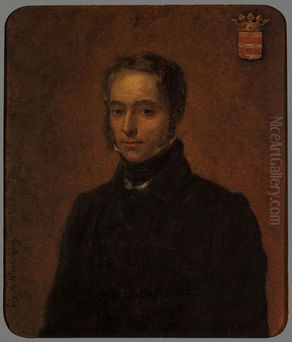 Portrait of the father Joseph de Block Looz Oil Painting by Eugene De Block