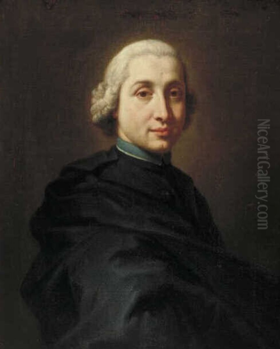 Portret van een jeugdig geestelijke Oil Painting by Jacopo Amigoni