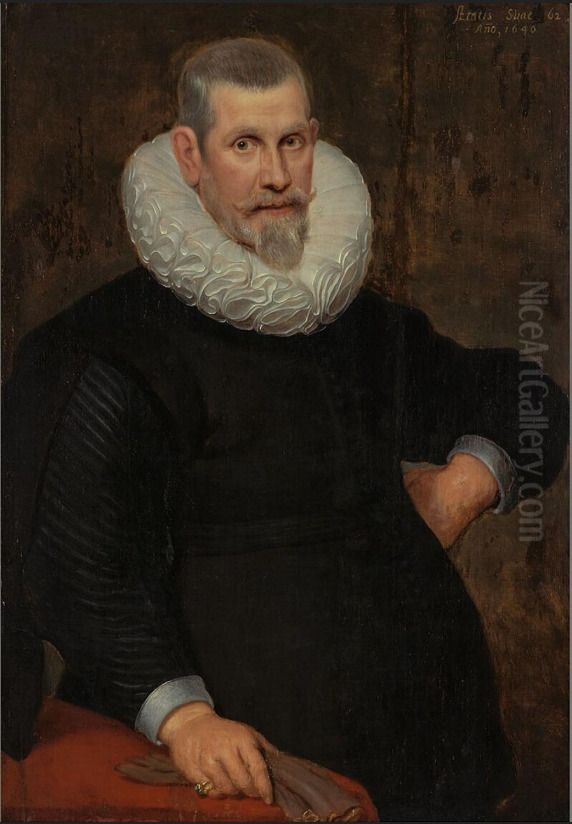 ''Portrait of a man with a ruff'' Oil Painting by Cornelis De Vos
