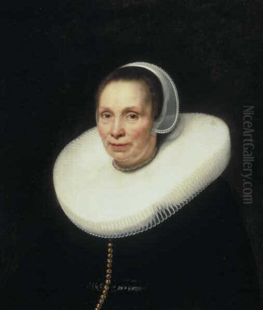 Portrait of a woman, possibly Aefje Cornelisdr. Welhouck Oil Painting by Bartholomeus Van Der Helst