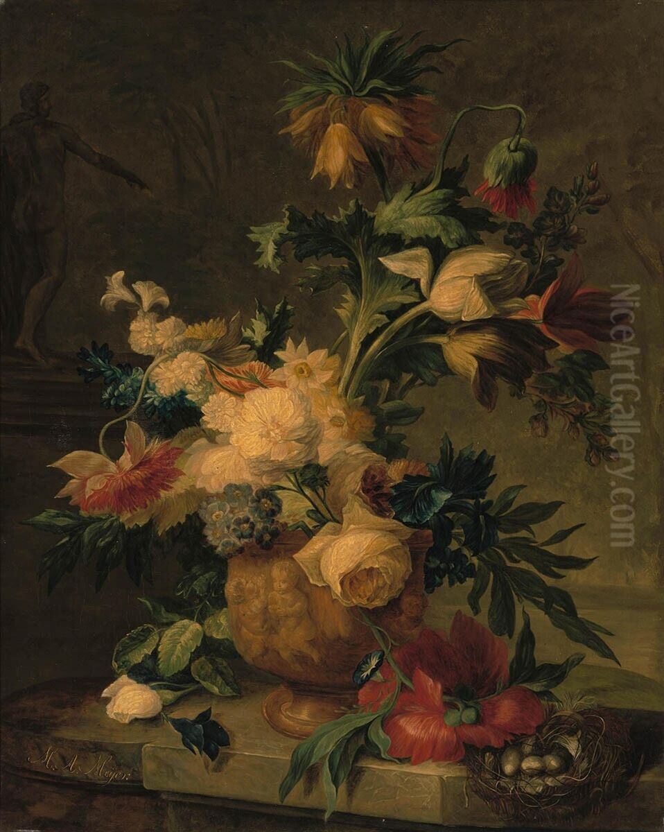 Vaas met bloemen Oil Painting by Mariane Antoinette Meijer