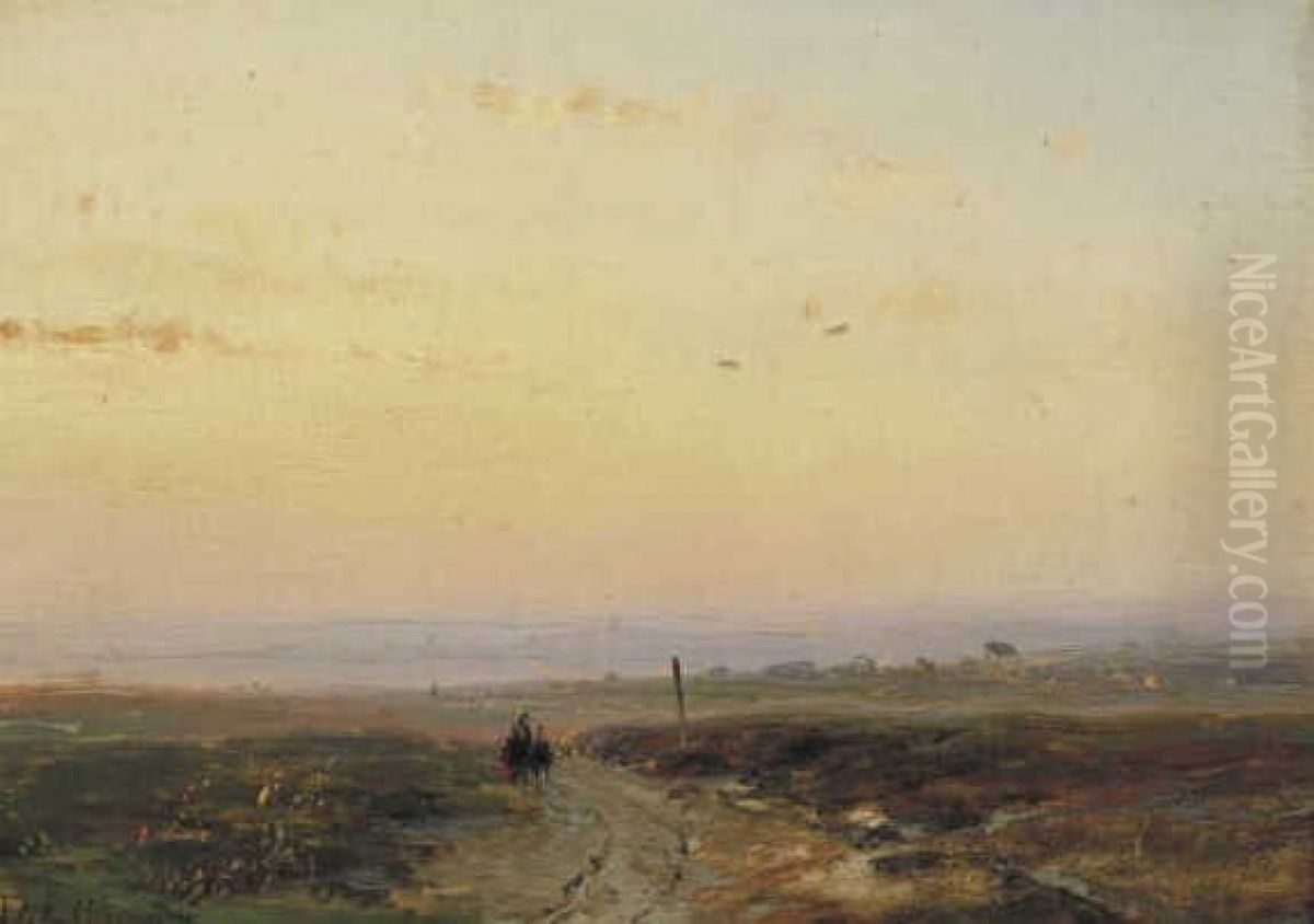 Vlak landschap Oil Painting by Andreas Schelfhout