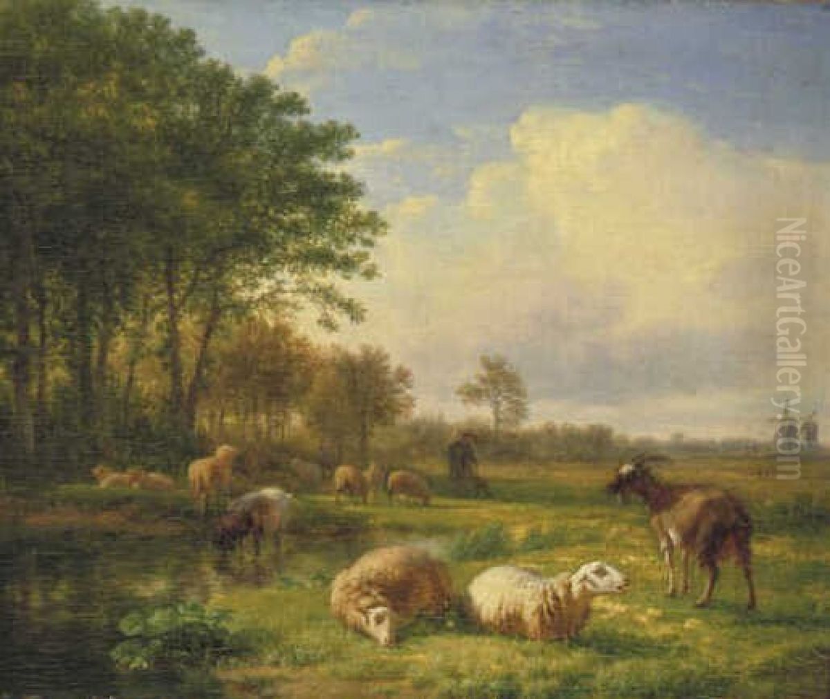 Vlak landschap met bomen Oil Painting by Balthasar-Paul Ommeganck