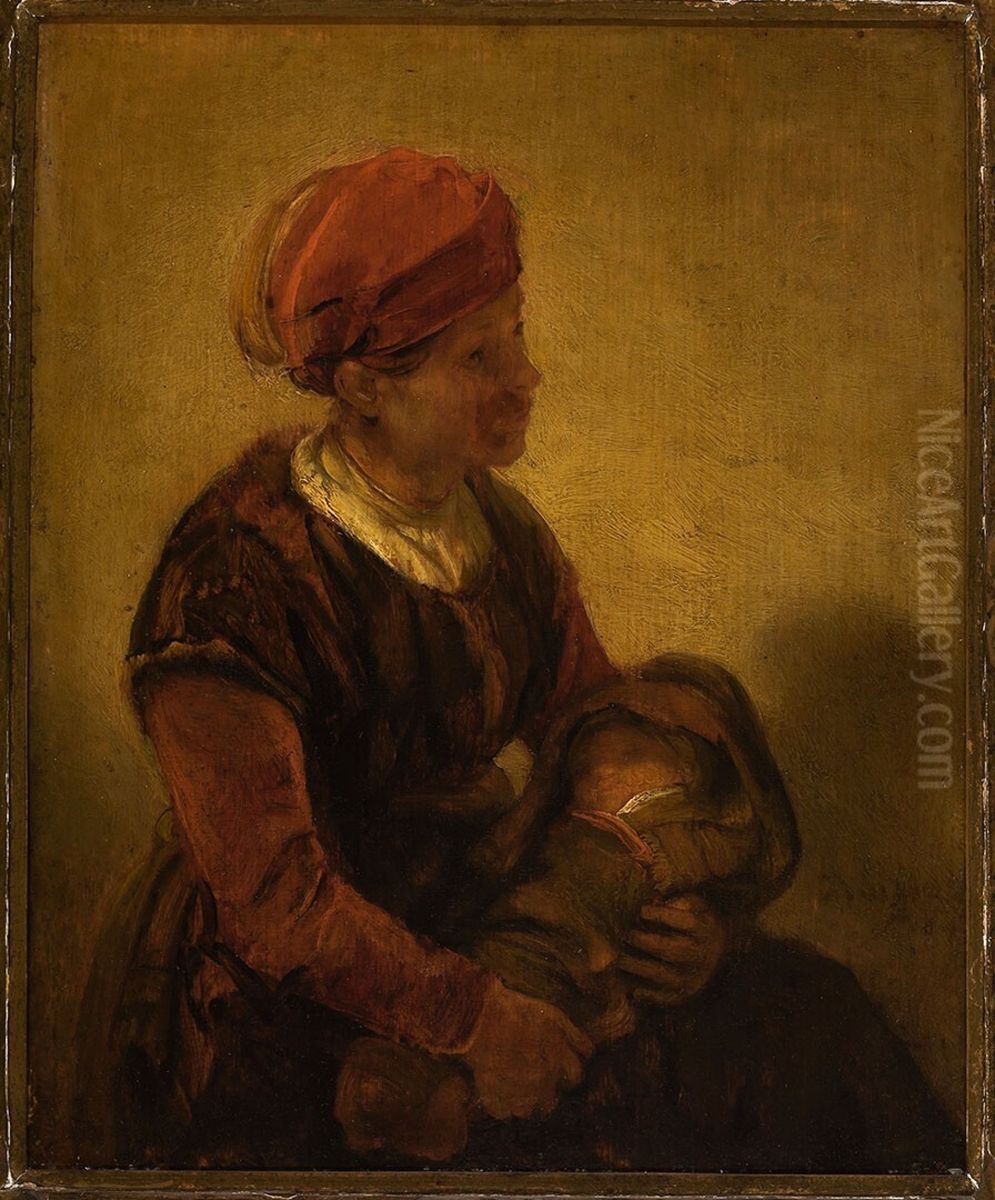 Vrouw met bakerkind Oil Painting by Barent Fabritius