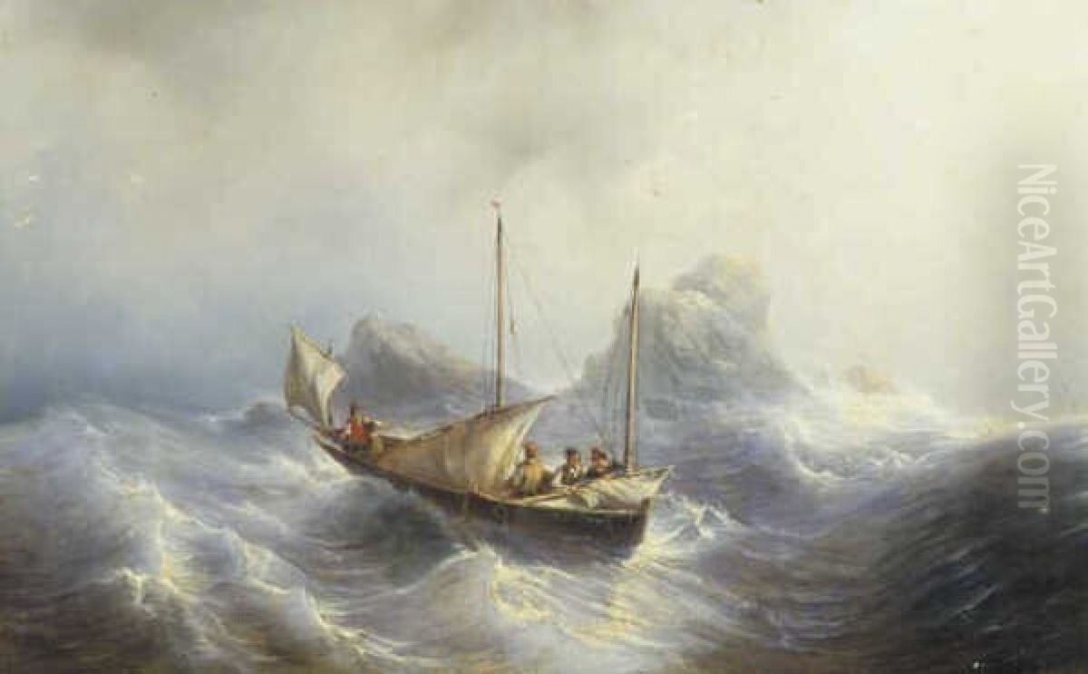 Zeegezicht Oil Painting by Louis Meijer