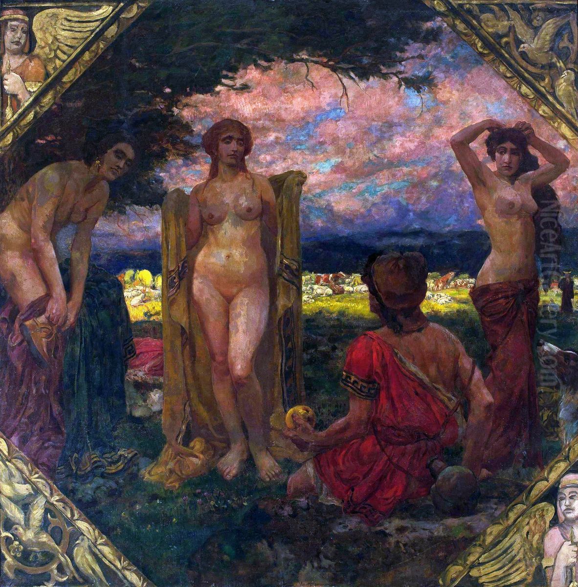 The Judgment of Paris Oil Painting by Victor Muller