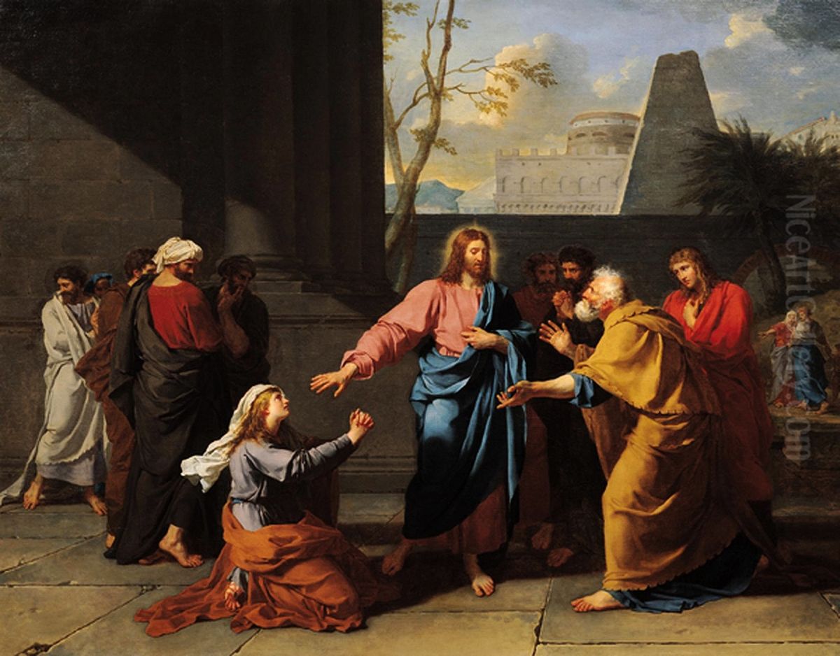 Le Christ et la Cananeenne Oil Painting by Jean Germain Drouais