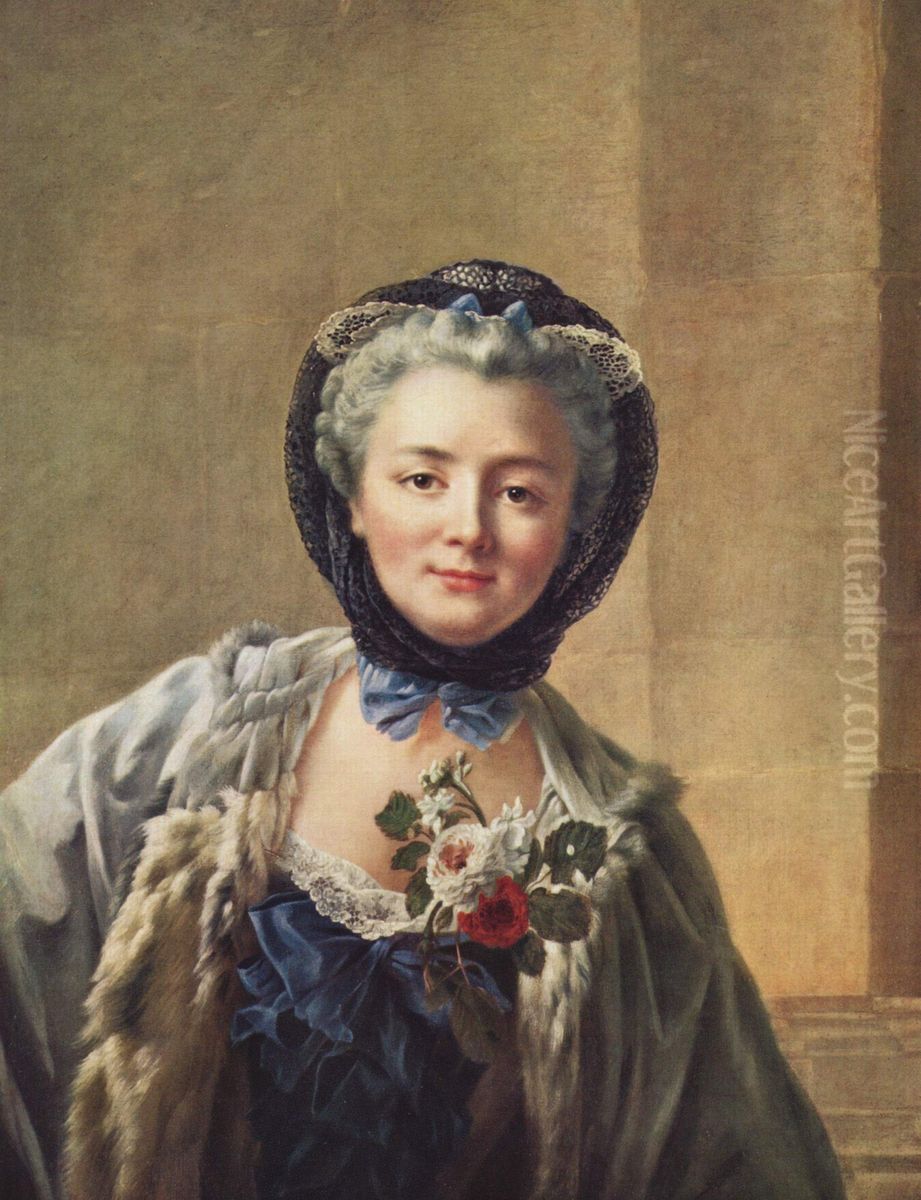 Madame Drouais, nee Anne-Francoise Dore ( 1732-v.1815), femme de l'artiste Oil Painting by Francois-Hubert Drouais