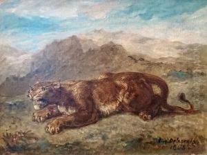 Lionne prete a s'elancer