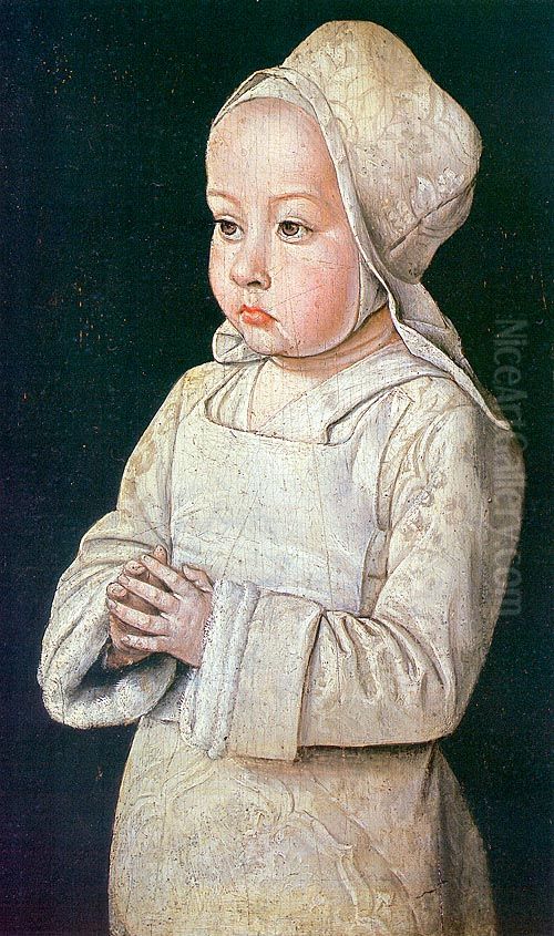 Child in prayer Oil Painting by Jean Hey
