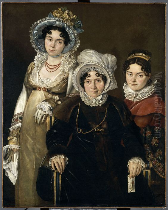 Three Women of Gand Oil Painting by Jacques-Louis David